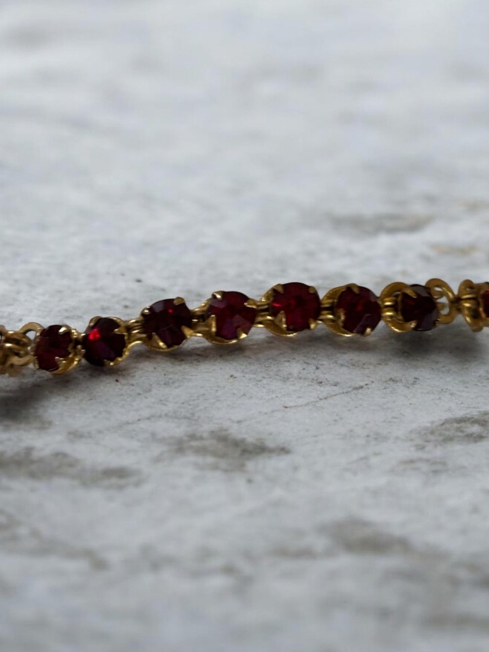 Gold Garnet Bracelet - Picture 2 of 4